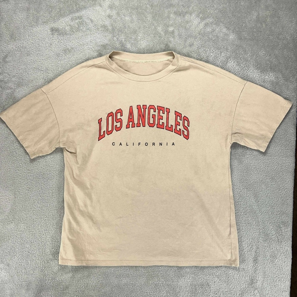 Los Angeles California Graphic T-Shirt Casual Short Sleeve Top XL